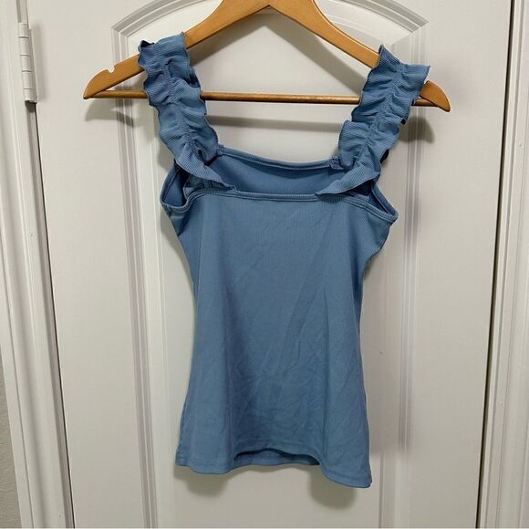 SHEIN Ruffled Light Blue Women’s Tank Top Size XS - Picture 2 of 3